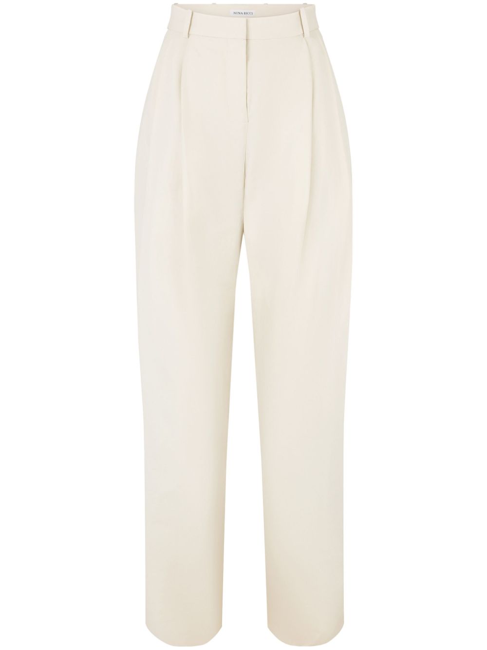 Pleat-detail wide-leg trousers - Neutrals