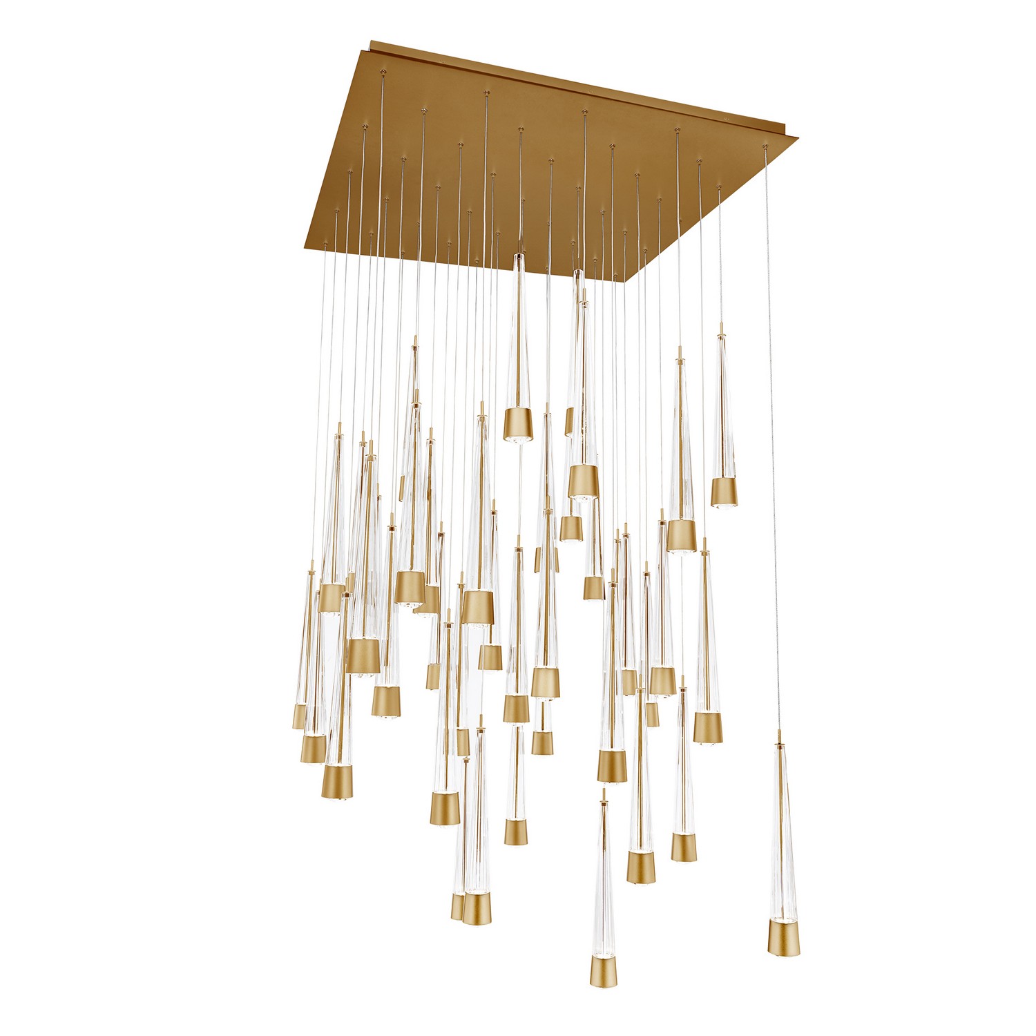 Aged Brass LED Chandelier from the Quill Collection
