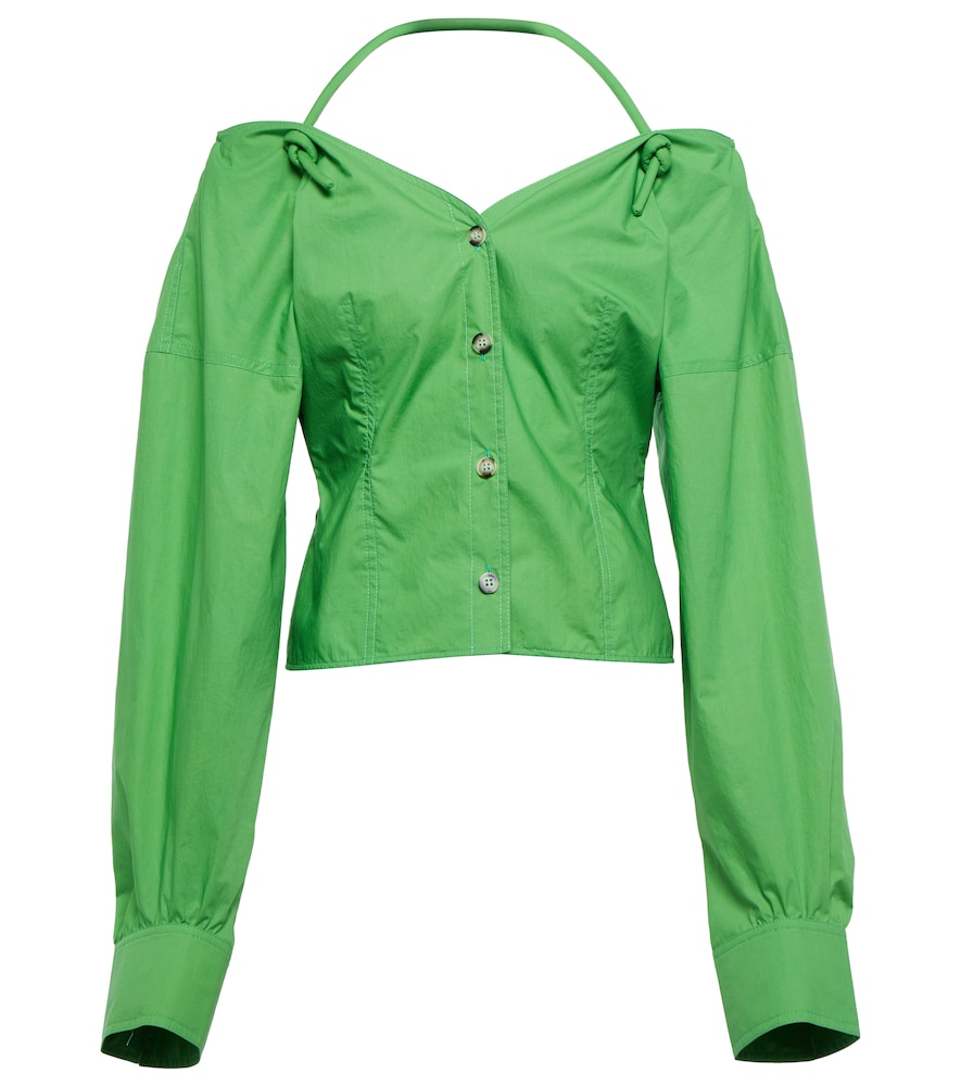 Tami cotton poplin halterneck top