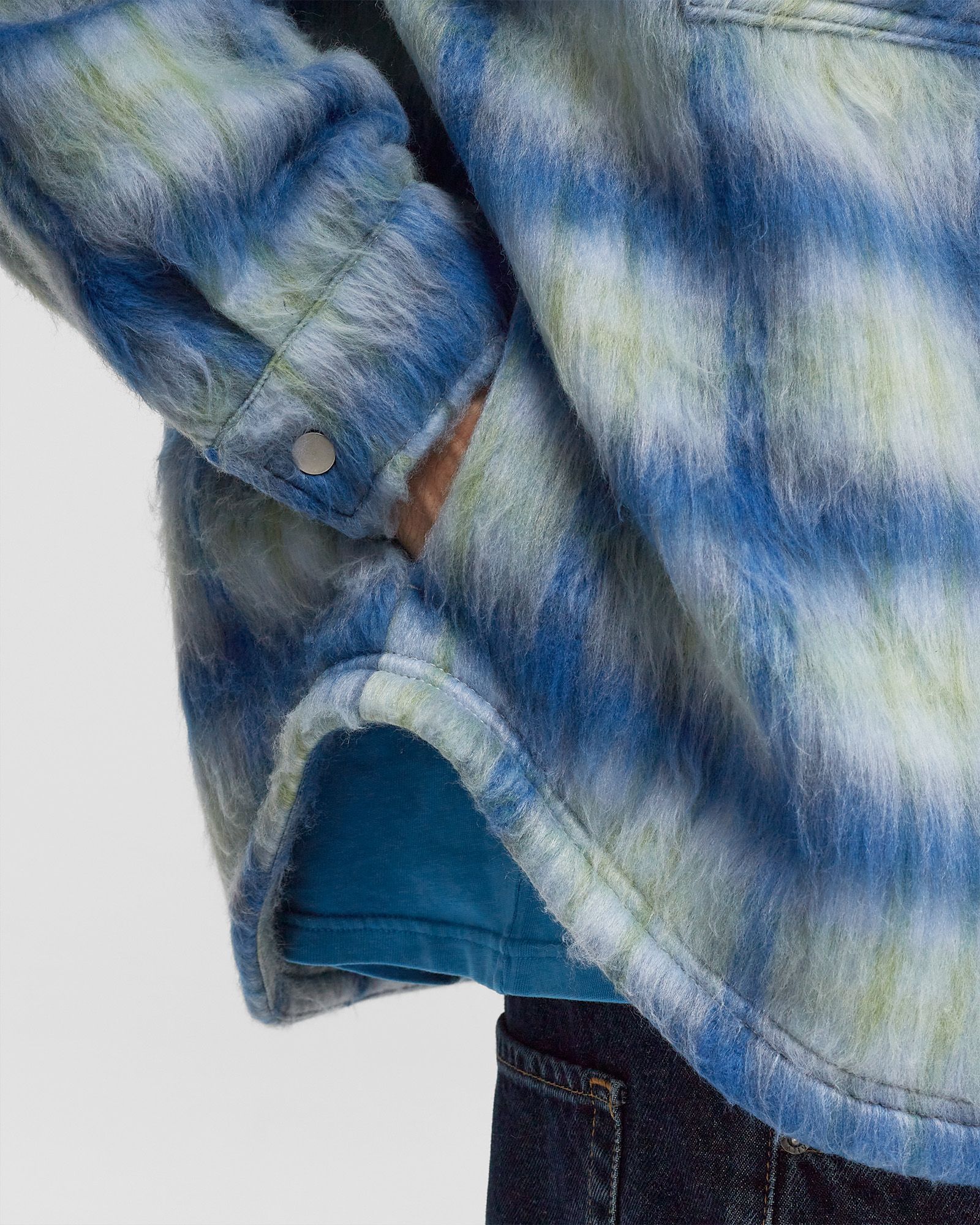TEXTURED OVERSHIRT blue male Overshirts now available at BSTN