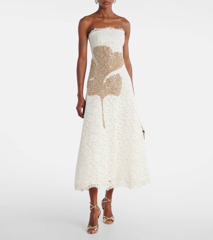 Hallis embellished lace cocktail dress