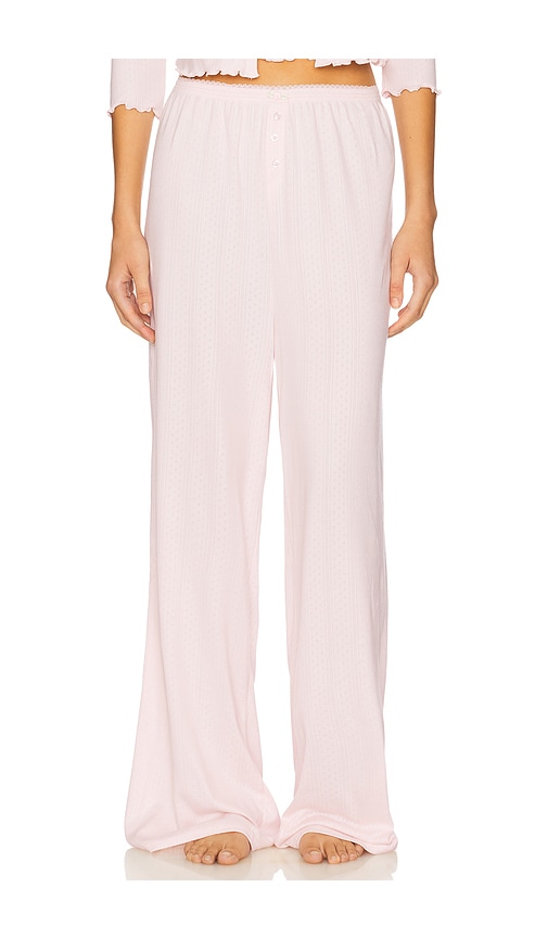 For Love & Lemons Elliana Wide Leg Pant in Pink. - XS also in L, M