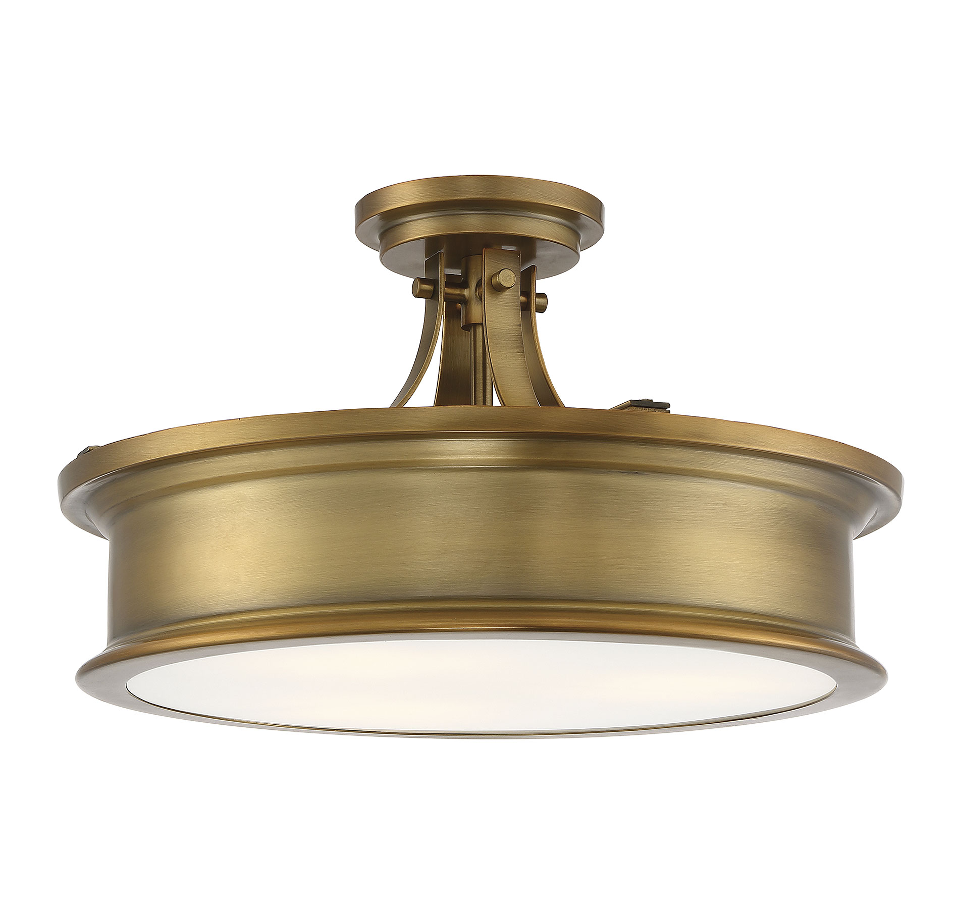 Savoy House Watkins 3-Light Semi Flush Ceiling Light in Warm Bras