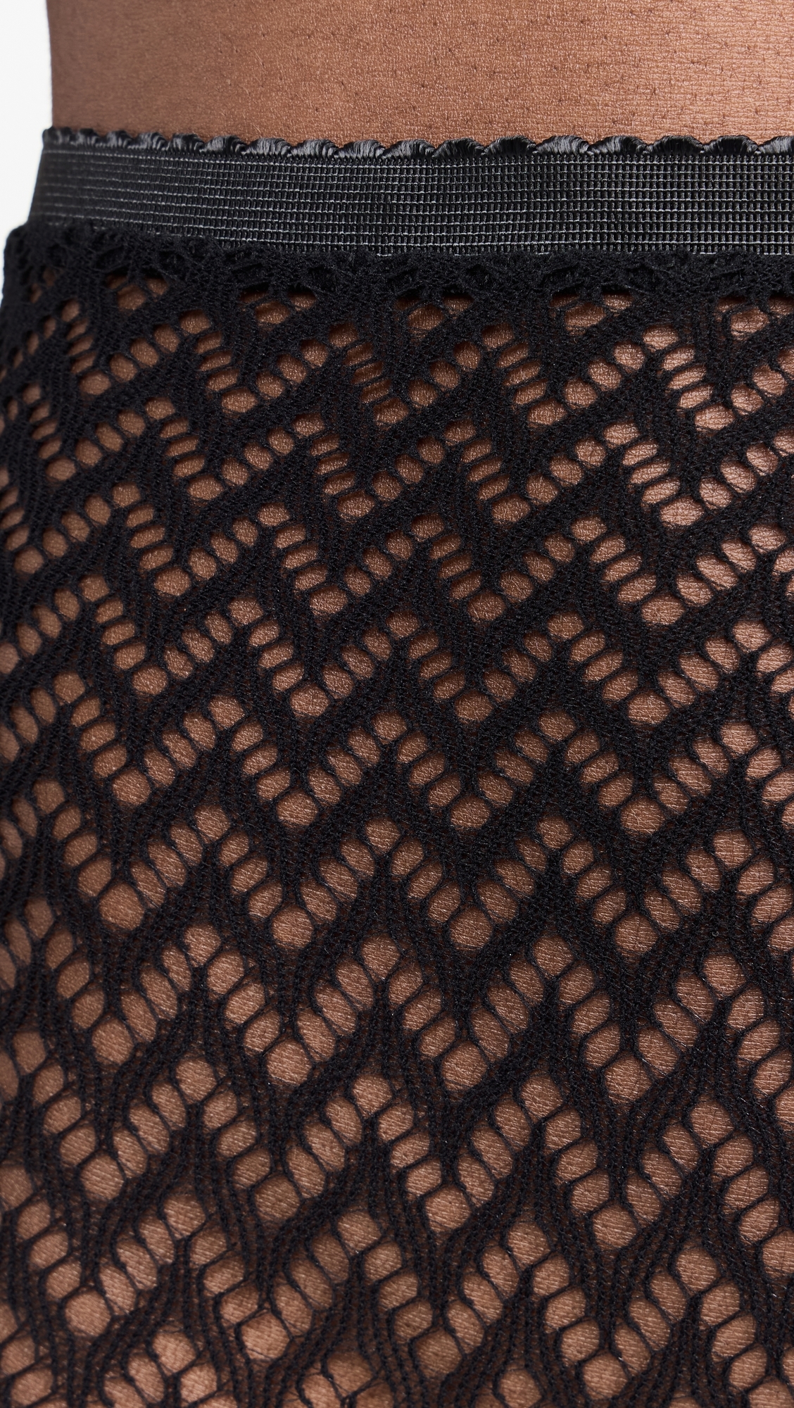 Micro Wavey Fishnet Tights Black One Size