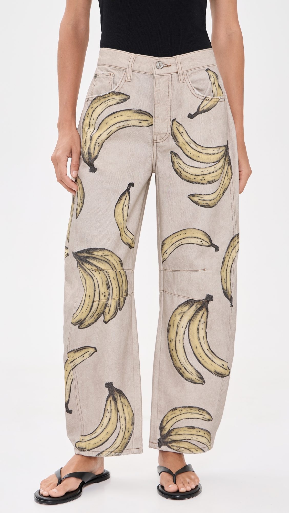 Good Luck Printed Jeans Go Bananas