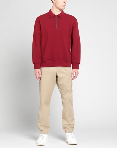 Man Sweatshirt Burgundy Size L Cotton