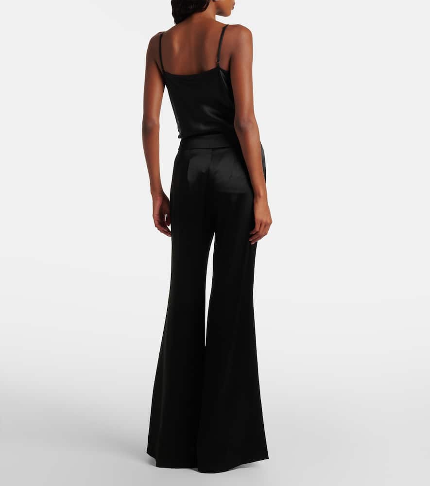 Julianne high-rise satin flared pants