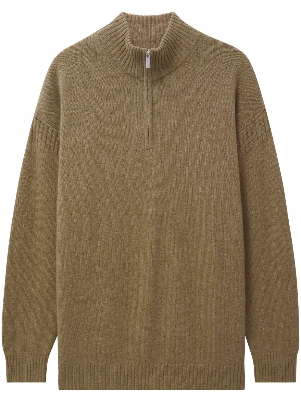Zip-up cashmere jumper - Neutrals