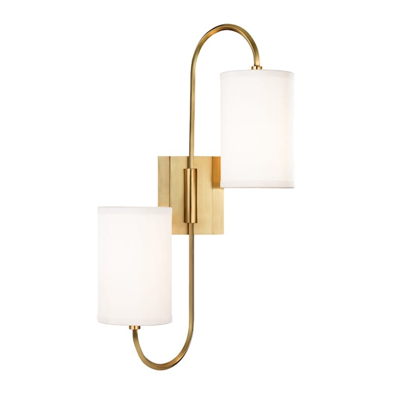 Junius 2-Light 22" Wall Sconce in Aged Bra