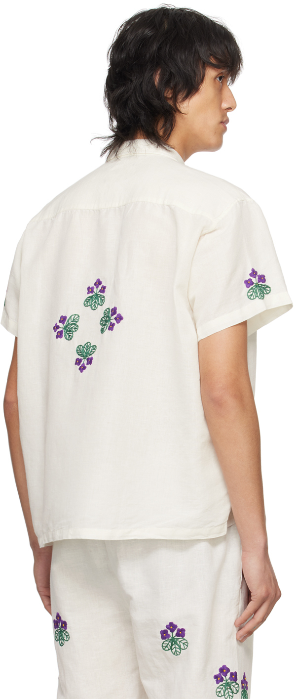 HARAGO Off-White Floral Shirt