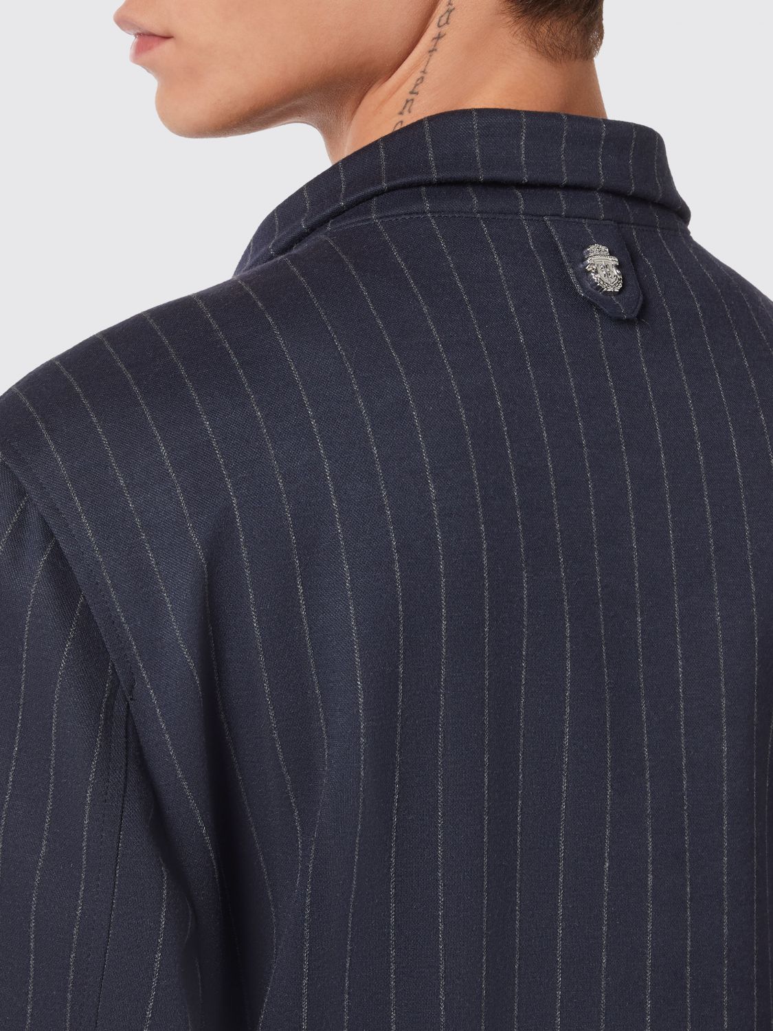 Pinstripe zip-up jacket - Grey