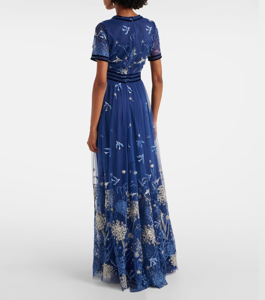 Floral embroidered gown