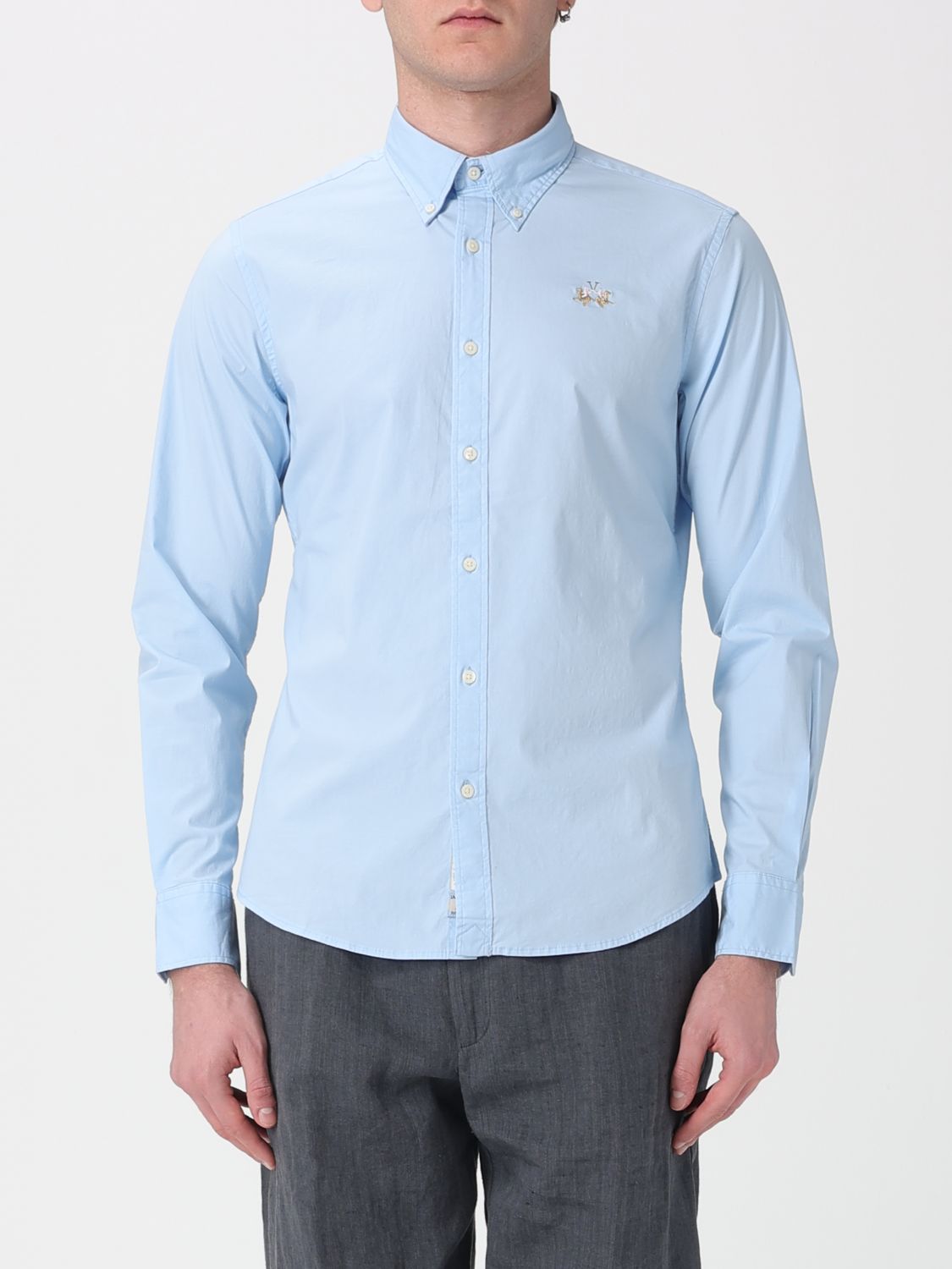 Shirt Men color Gnawed Blue