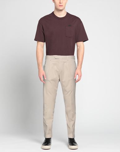 Man Pants Beige Size 40 Cotton, Elastane