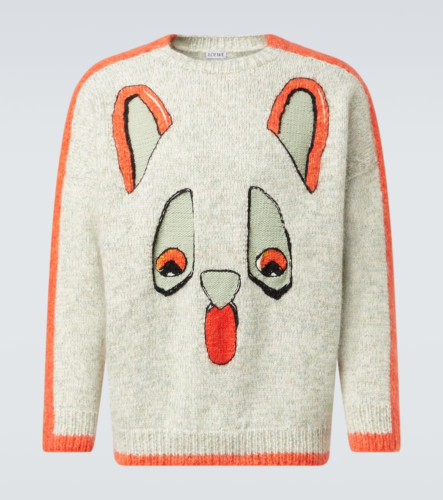 X Louis Wain intarsia wool-blend sweater