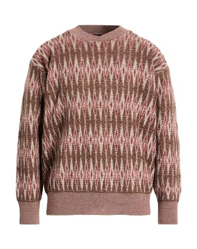 Man Sweater Chocolate brown Size S Mohair wool, Polyamide, Alpaca wool, Wool