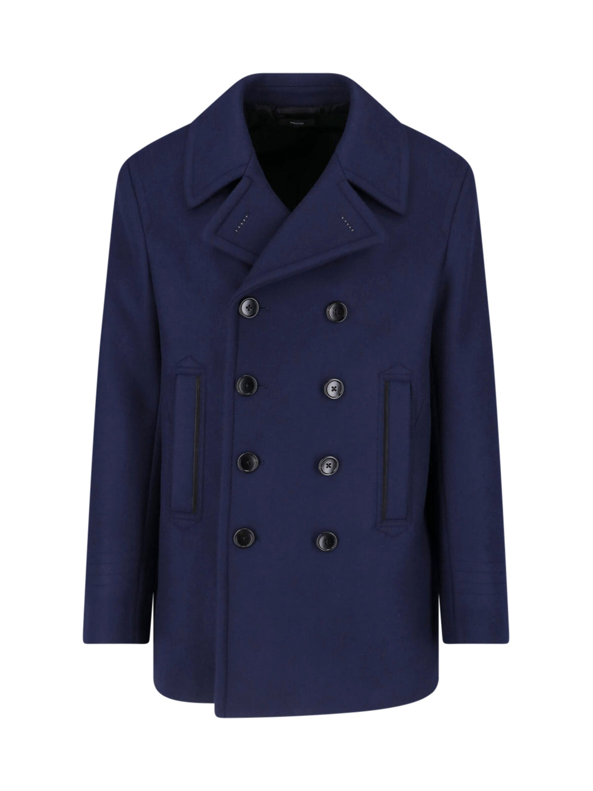 Men's Tailored Wool Jacket with Calf Leather Details