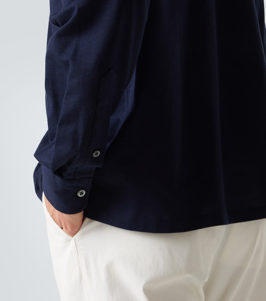 Cotton and cashmere polo shirt