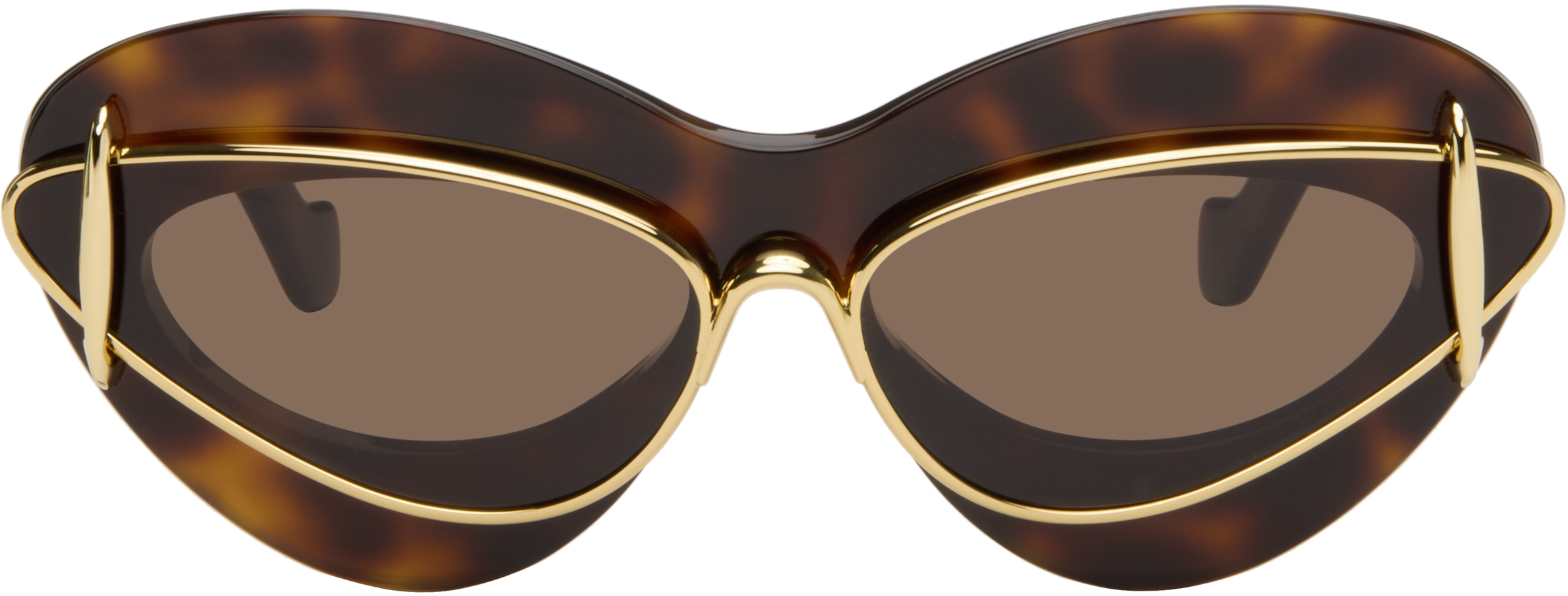 Brown & Gold Double Frame Sunglasses