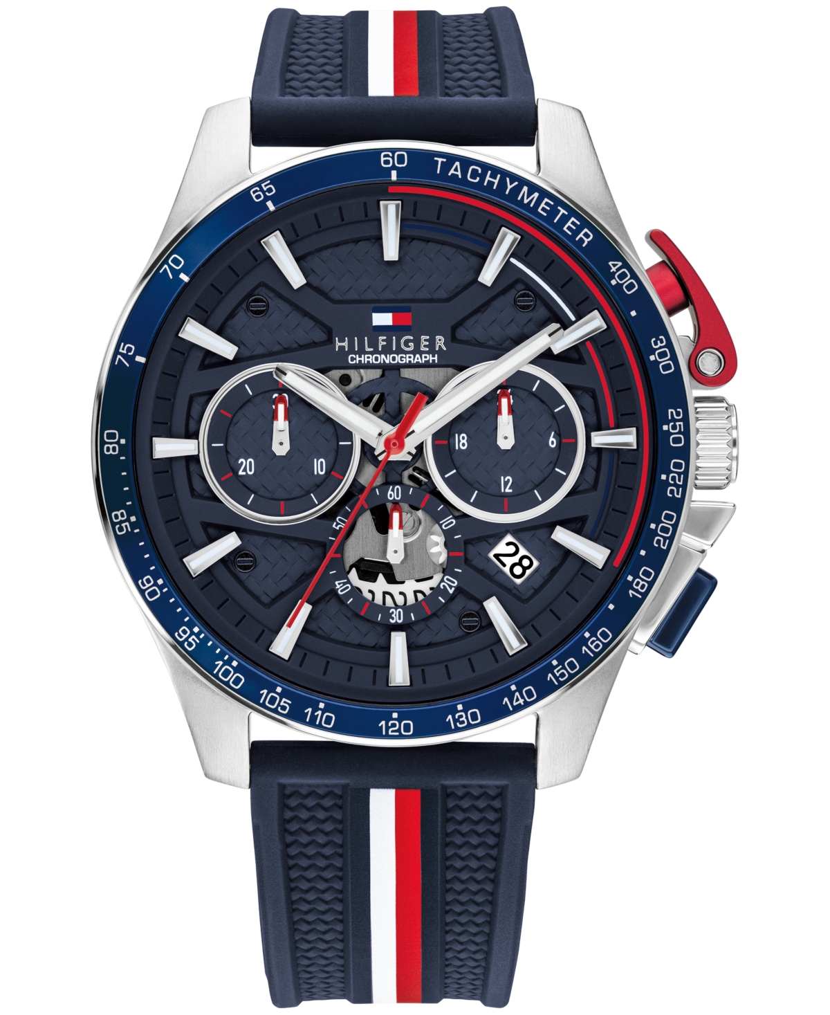 Men's Chronograph Navy Silicone Strap Watch 44mm - Navy