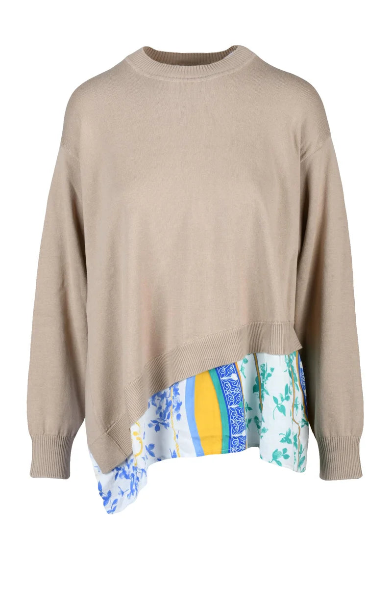 Crewneck Sweater Cotton - Beige