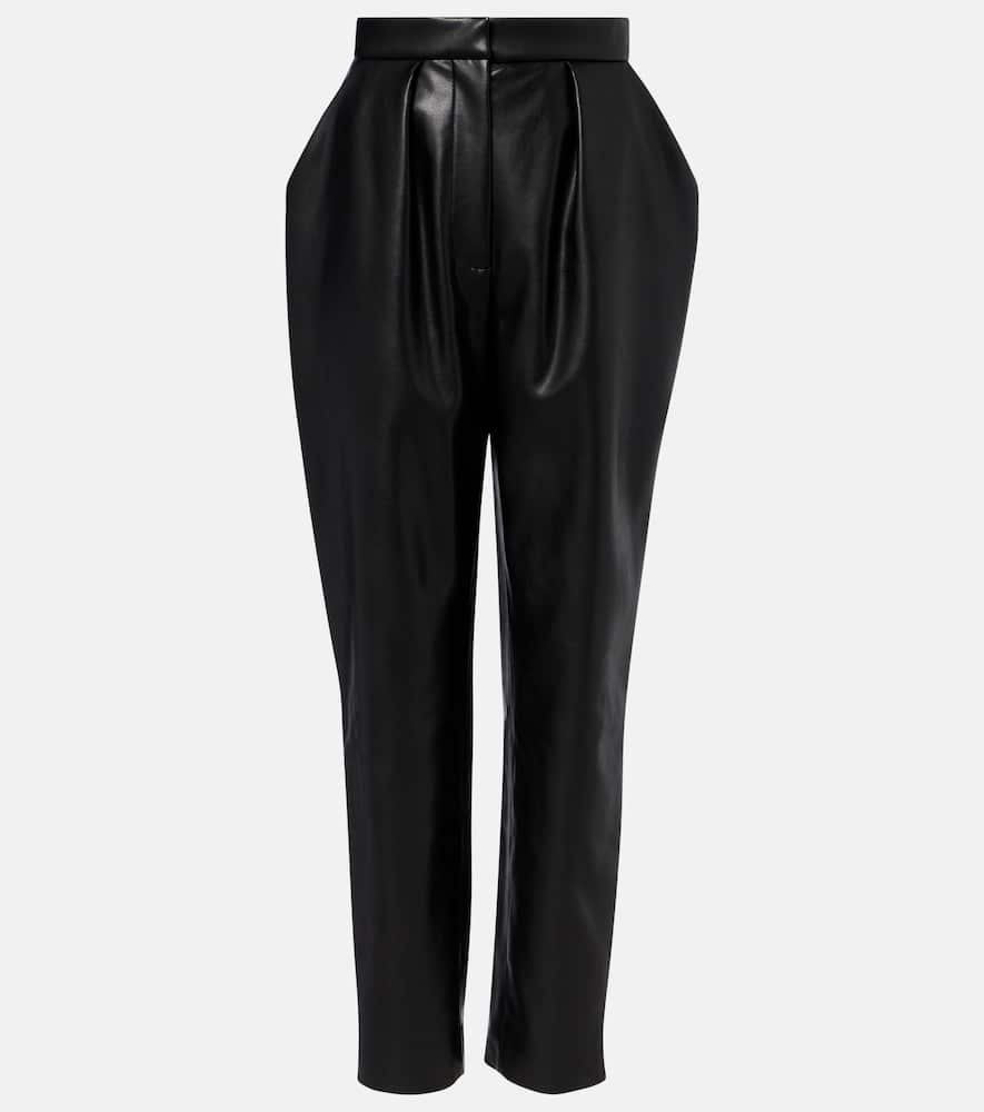 Faux leather tapered pants