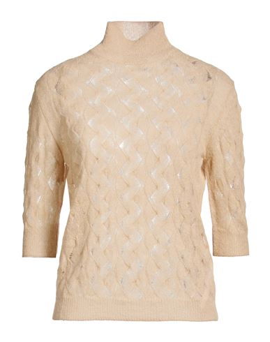 Woman Turtleneck Beige Size 4 Alpaca wool, Wool, Polyamide