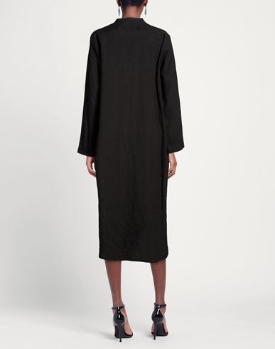 Woman Midi dress Black Size 6 Linen