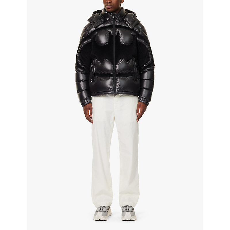 Mens Black X Batman Solander Brand-patch Regular-fit Shell-down Jacket