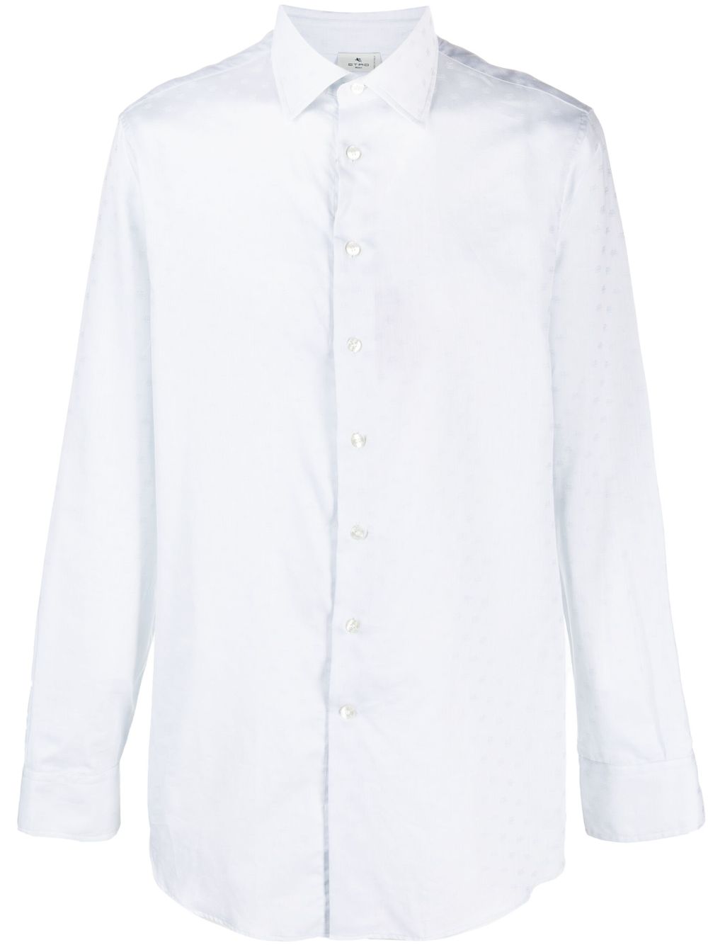 Patterned-jacquard cotton shirt - Green