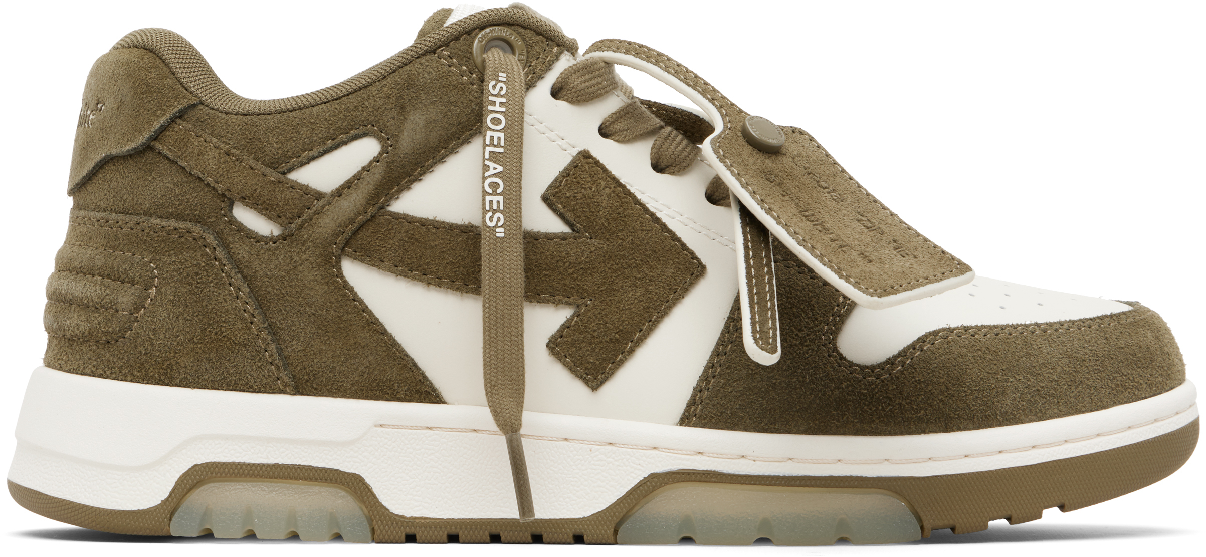 & Khaki Out Of Office Calf & Suede Sneakers