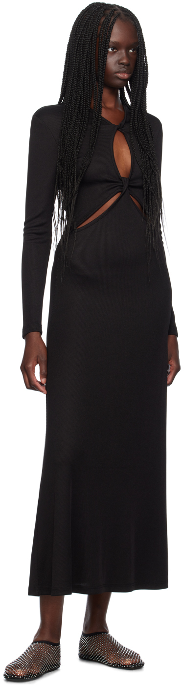 Christopher Esber Black Open Twist Anglaise Maxi Dress
