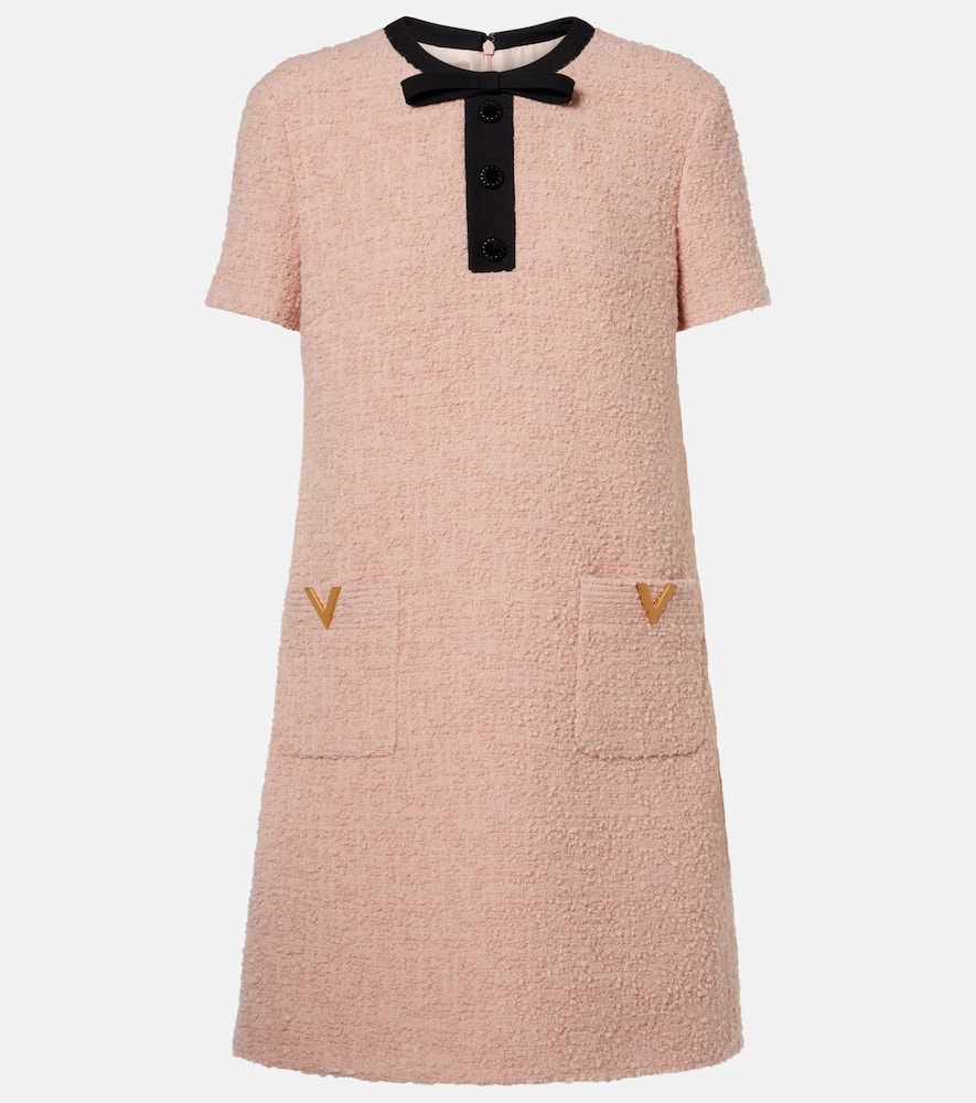 VGold wool-blend tweed minidress