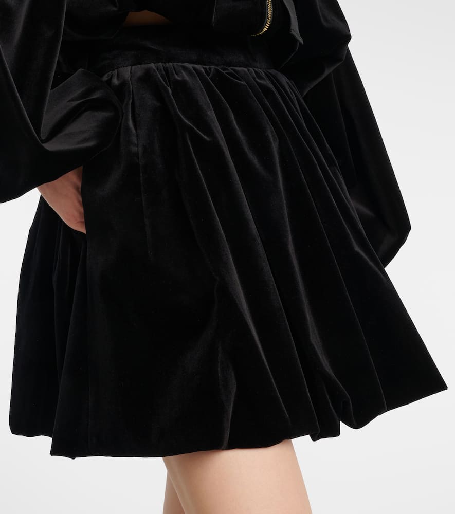 Cotton velvet miniskirt