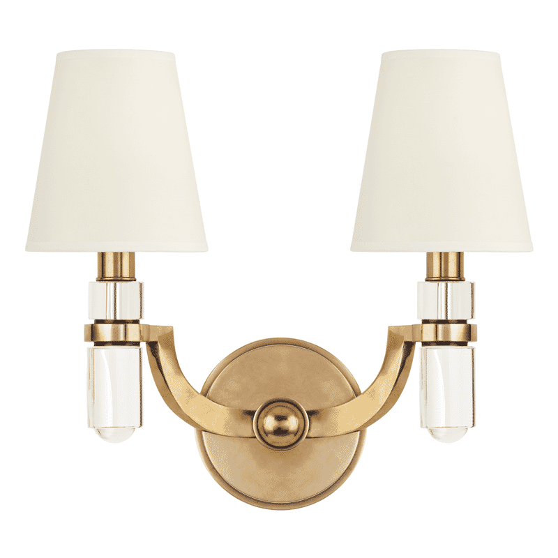Dayton 2-Light Wall Sconce in Aged Bra