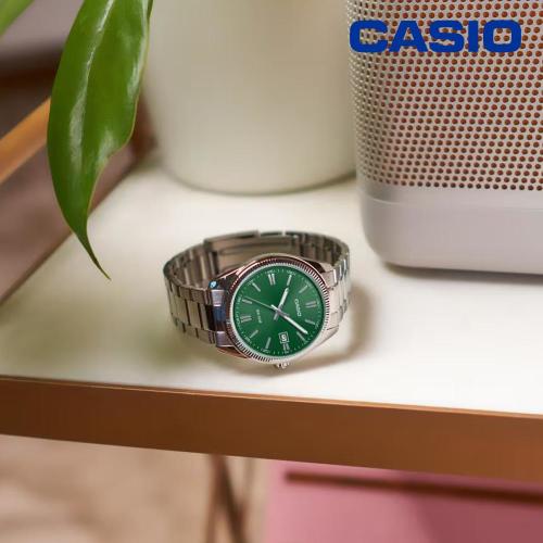 Casio 백화점AS 카시오 빈티지 그린 MTP-1302PD-3AVDF 클래식 데일리 메탈시계 남여공용 손목시계 지코스모 공식수입