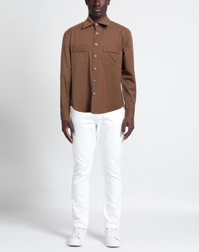 Yes London Man Shirt Camel Size S Wool, Polyester, Elastane