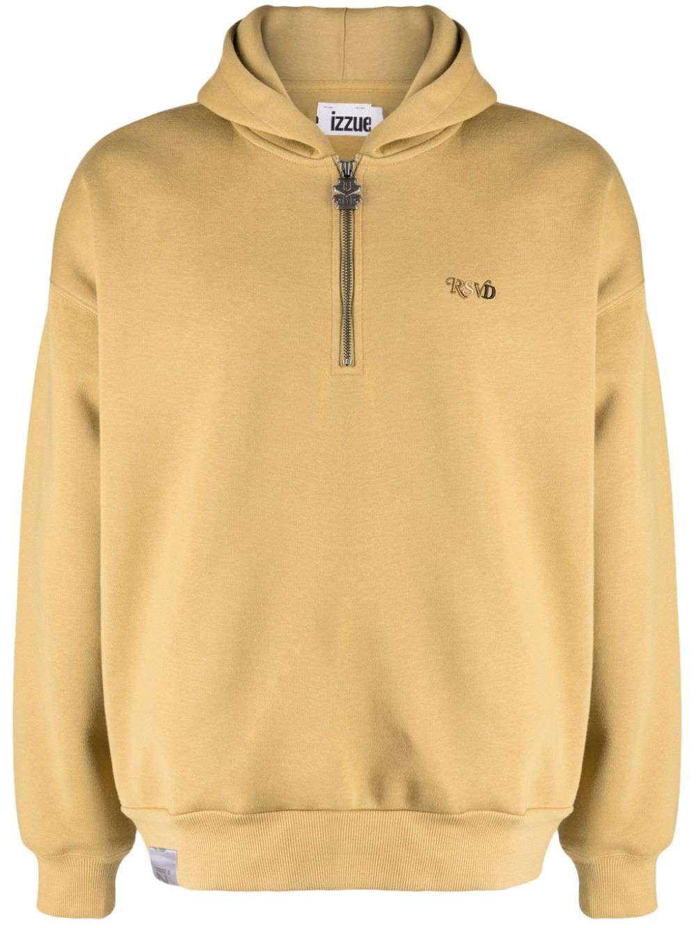 Photograph-print half-zip hoodie - Green