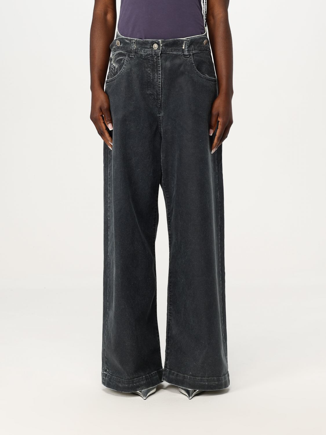 Pants THE ATTICO Woman color Charcoal