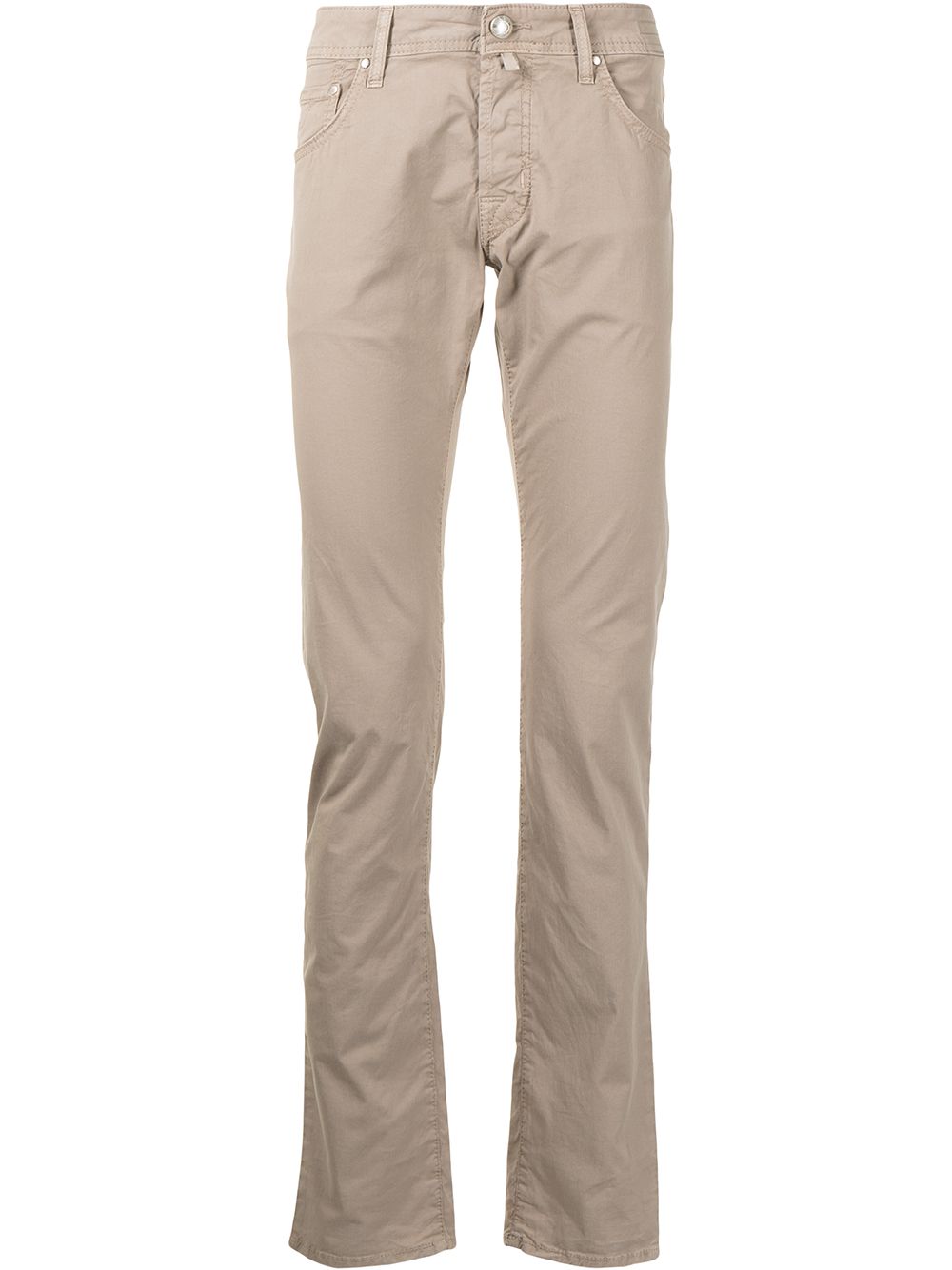 Crinkled slim-fit trousers - Brown