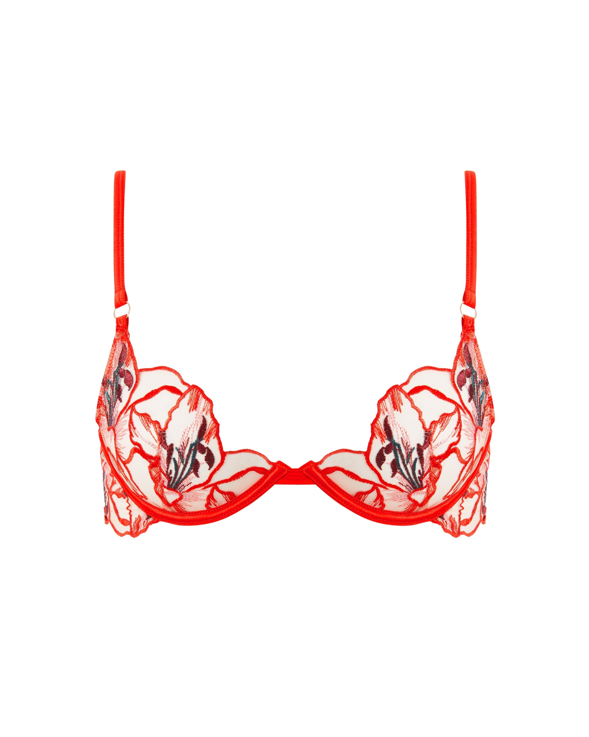 Bluebella Asha Sheer Floral Bra Red
