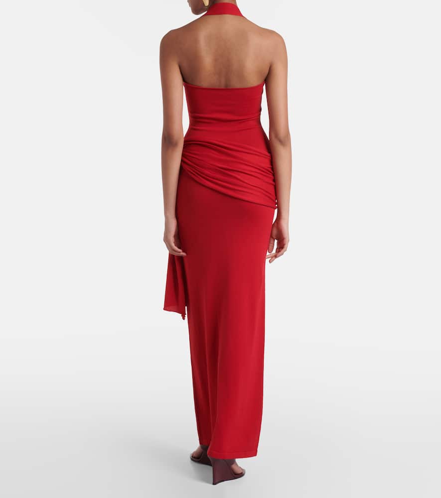 Knitted silk and cotton maxi dress