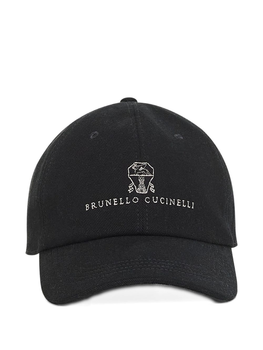 Brunello Cucinelli logo-embroidered cap - Black
