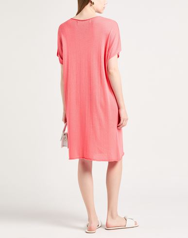 Woman Mini dress Coral Size L/XL Viscose, Linen, Cotton