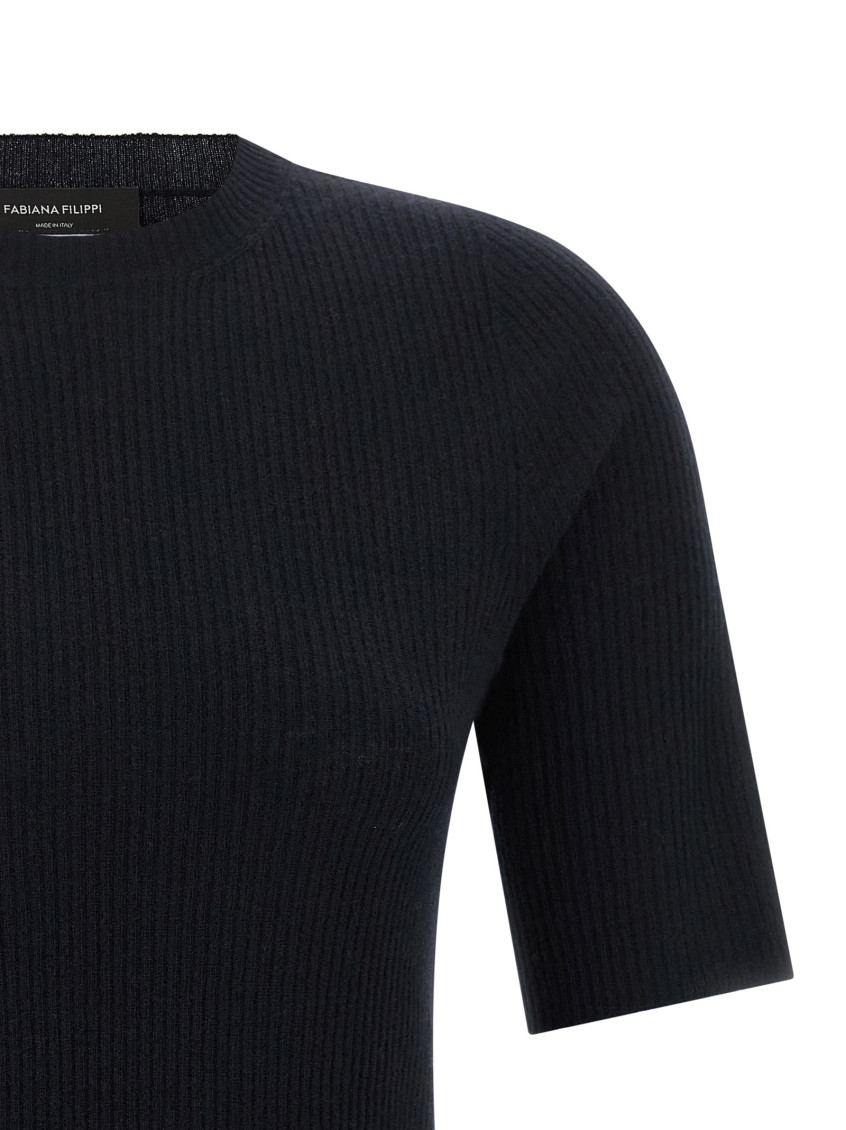 Fabiana Filippi - crew neck rib knit short sleeve t-shirt