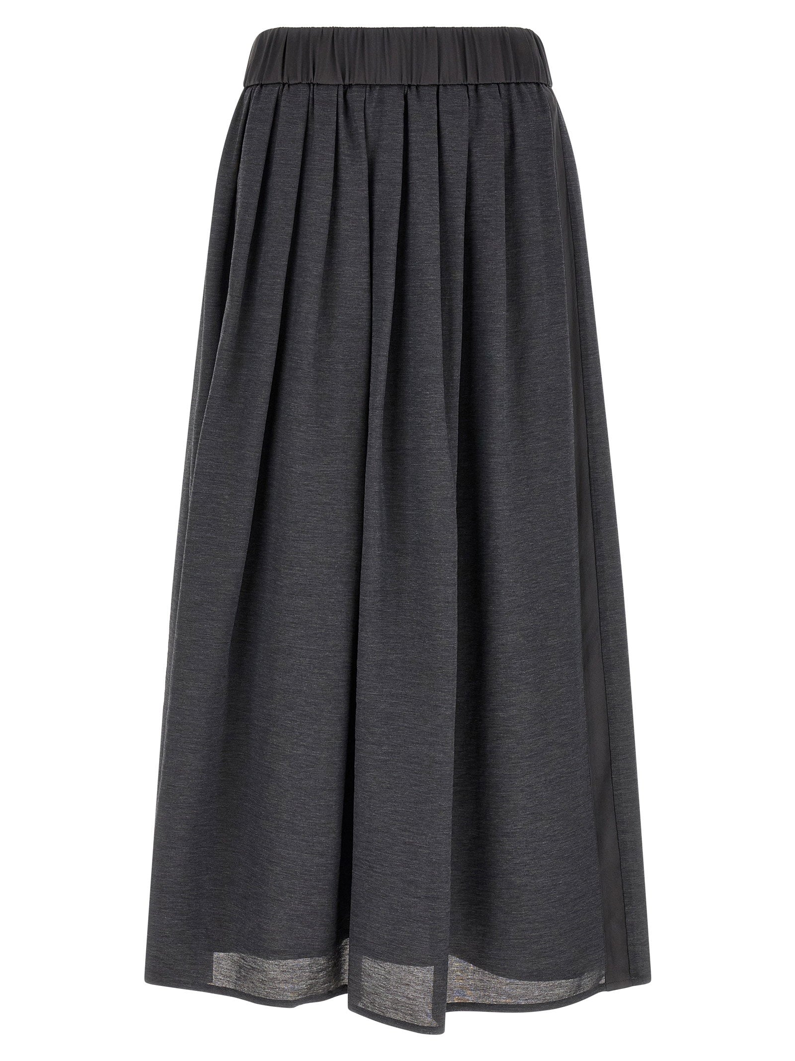 Pleated Lyocell Skirt — Charcoal