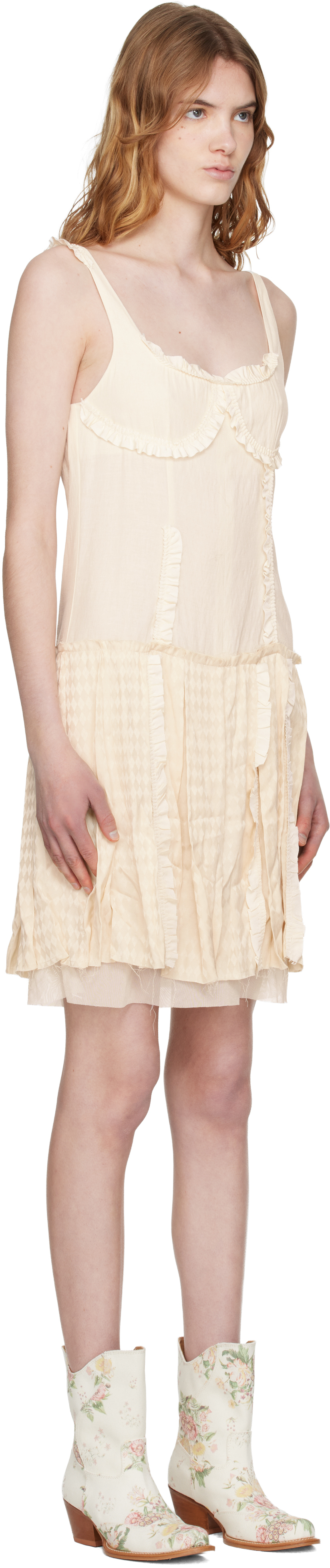 Off-White Flapper Pleats Midi Dress