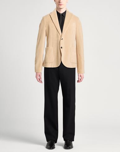 Man Blazer Sand Size 44 Cotton, Polyester