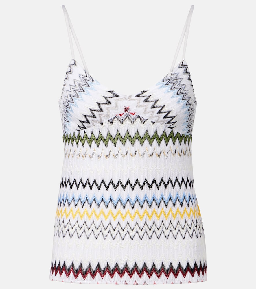 Chevron lamé tank top