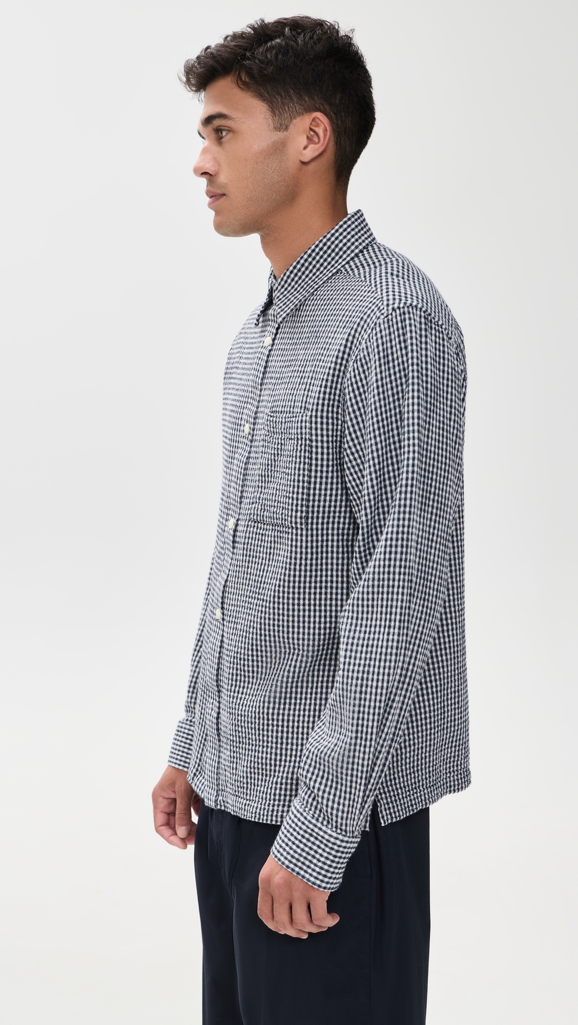 Gingham Costa Shirt Navy